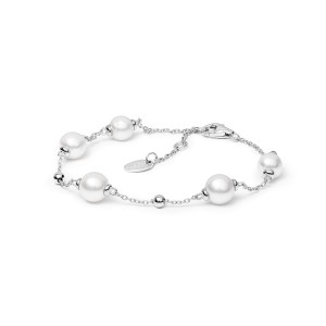 Bratara argint cu perle naturale albe DiAmanti SK20223B_W-G (Argint 925‰ 1,7 g.)
